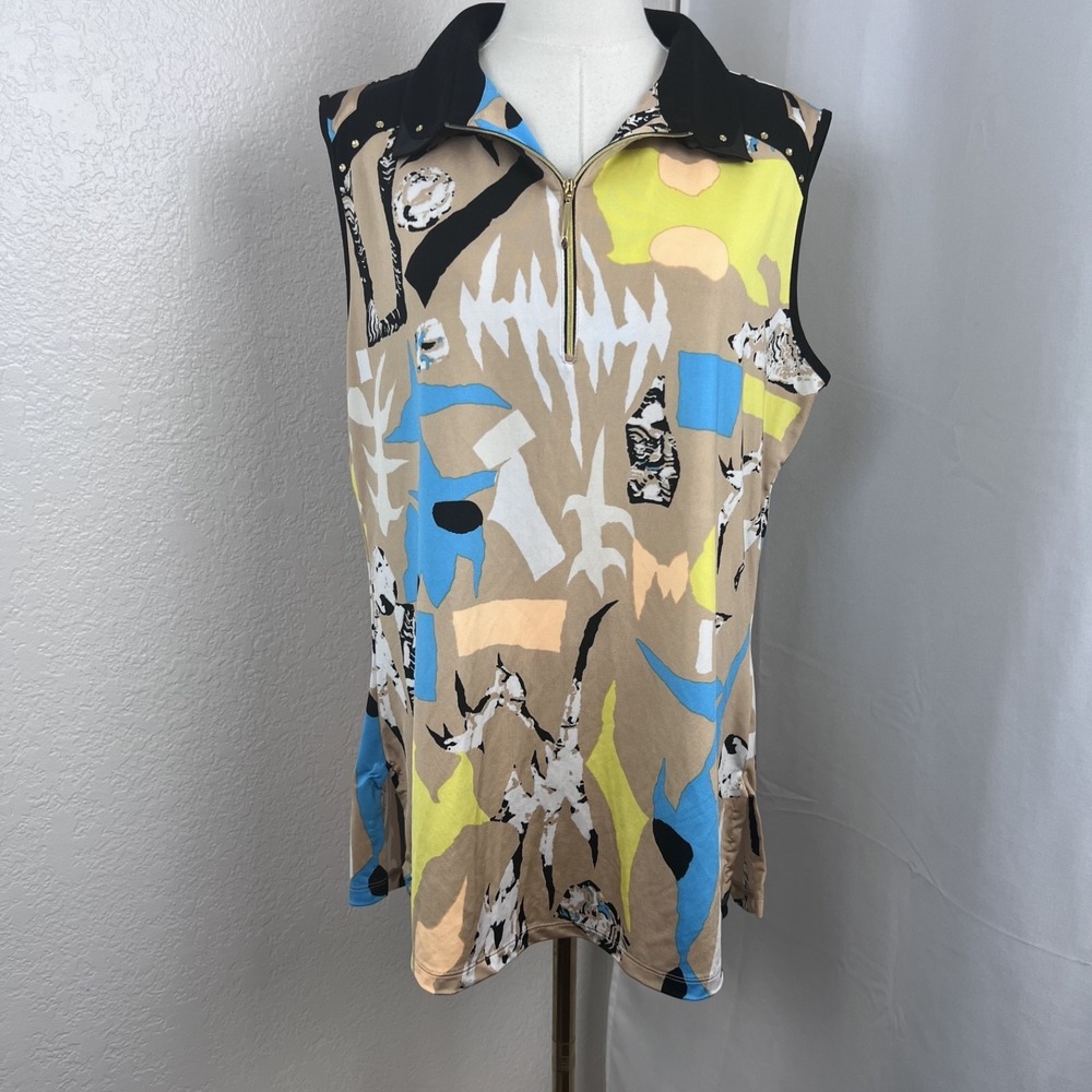 Jamie Sadock Top Womens XXL Altered Abstract Performance Golf Pickleball Casual